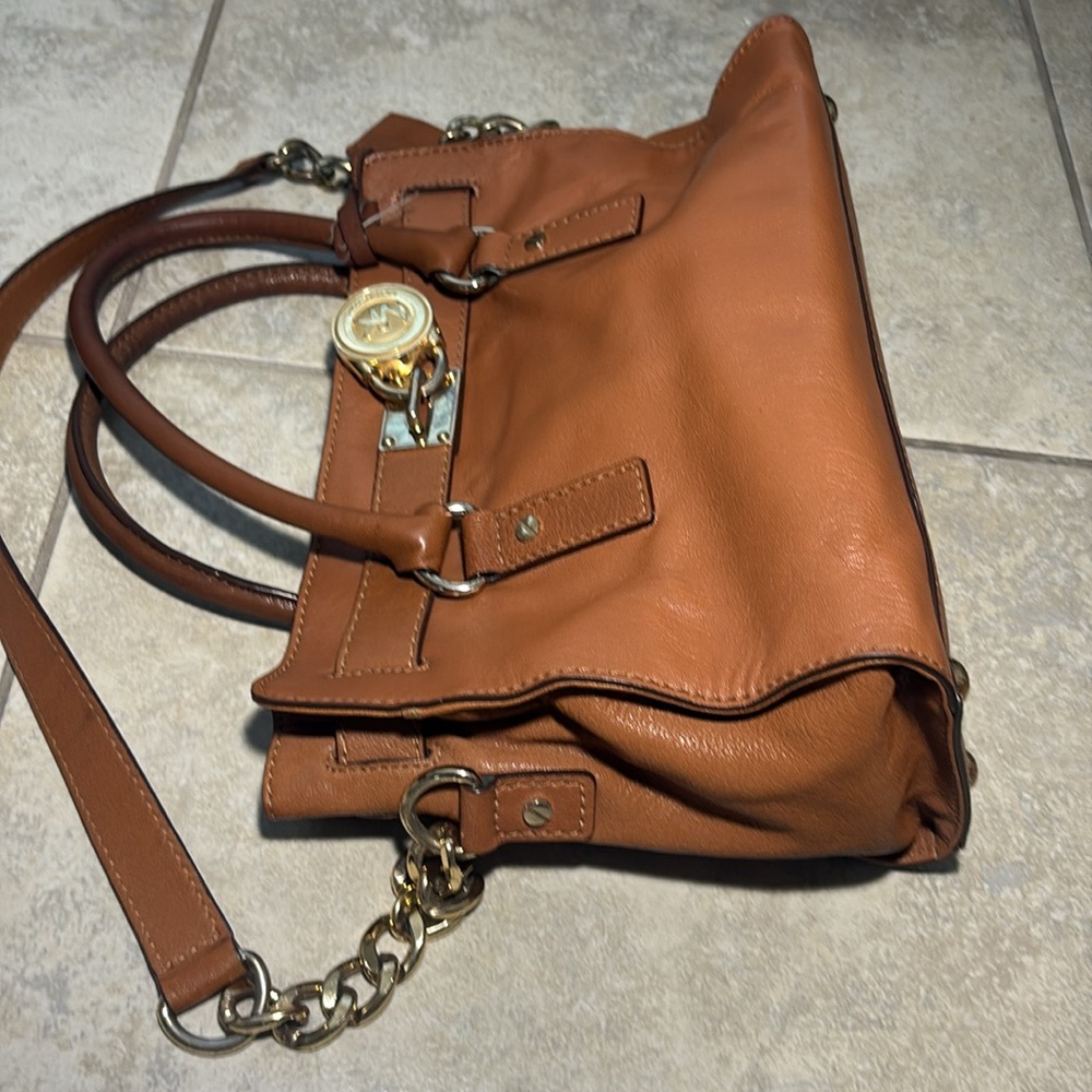 Michael Kors Tan Leather Satchel with Gold Hardware - Picture 6 of 14
